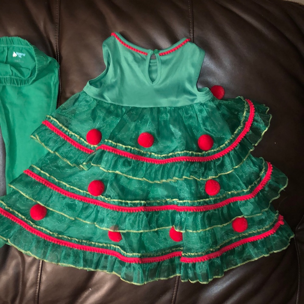 Lightning Bug 2pc Christmas . Dress & Leggings set - Picture 3 of 7